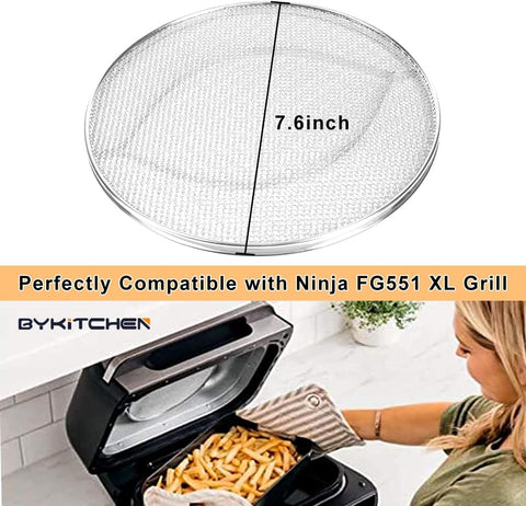 Image of Stainless Steel Spatter Shield for Ninja Fg551 Foodi Smart XL Grill, Ninja XL Grill Accessories, Air Fryer Replacement Parts for Ninja 6 in 1 Smart Xl Indoor Grill