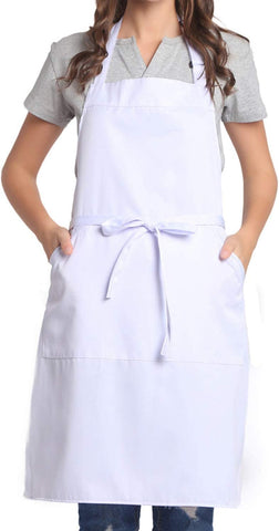Image of Adjustable Bib Apron with Long Ties for Women Men 18 Colors Chef Kitchen Cooking