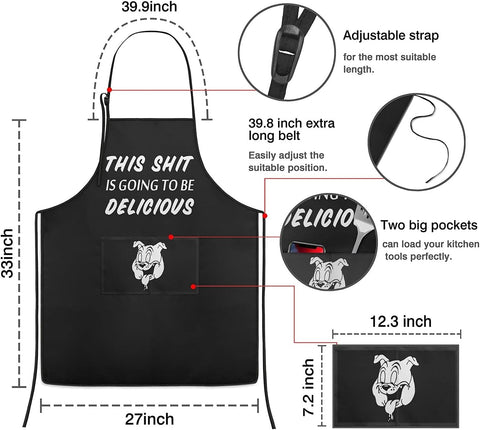 Image of Funny Aprons for Men Anniversary Christmas Gifts for Men Husband Dad Mom Couple Daughter Son,Grilling BBQ Apron