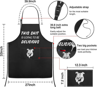 Funny Aprons for Men Anniversary Christmas Gifts for Men Husband Dad Mom Couple Daughter Son,Grilling BBQ Apron