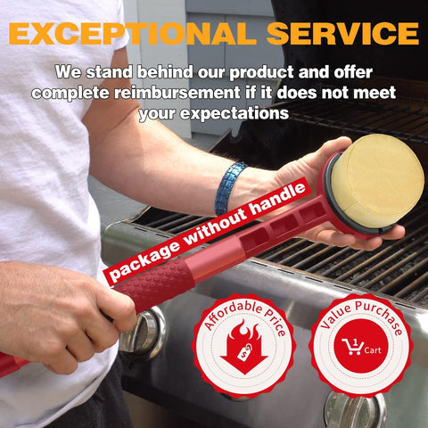 Image of YBW Replacement Grill Brush Head, Bristle-Free Sponge Brush Head for Safe and Effective BBQ Cleaning
