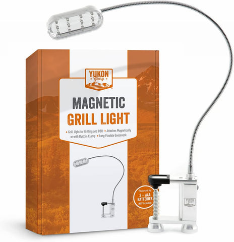 Image of ™ Bright and Durable Magnetic LED Grill Light for Grilling and BBQ, Attaches Magnetically or with Built in Clamp, Long Flexible Gooseneck, Perfect for Blackstone Grills