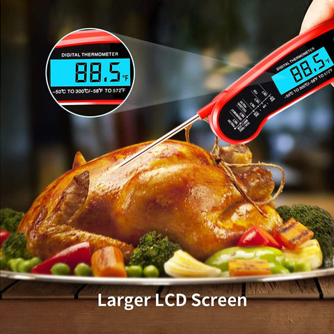 Image of Digital Meat Thermometer for Cooking and Grilling, 2S Instant Read & High Accuracy & IP67 Waterproof, for Kitchen Food Candy