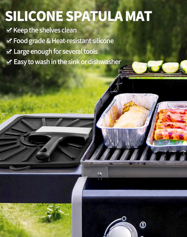 Image of Griddle Cleaning Kit for Blackstone 18 Pieces Flat Top Grill Accessories Cleaner Tool Set with Grill Stone Griddle Scraper Griddle Brush Silicone Spatula Mat