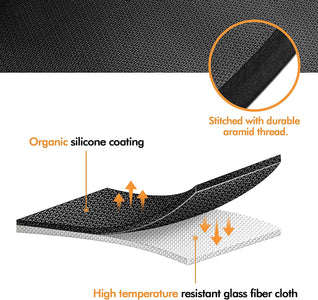 Large under Grill Mat, Durable 36 X 65 Inches Deck and Patio Protective Mats, Fireproof Grill Pads for Outdoor, Perfect for Charcoal Grills, Gas Grills, Oil Fryers and Smokers