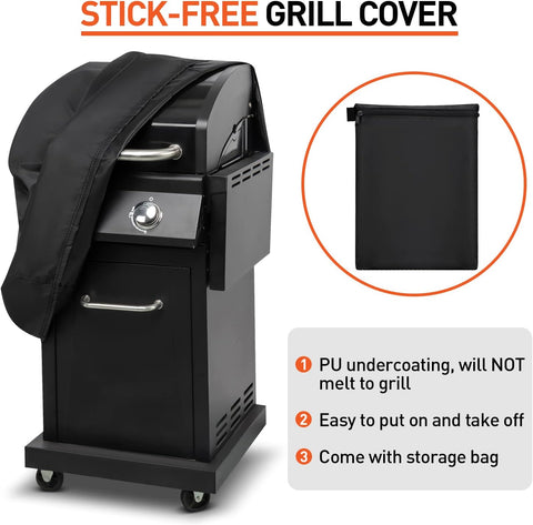 Image of Arcedo Small Grill Cover 32 Inch, 2 Burner BBQ Gas Grill Cover, Heavy Duty Waterproof Outdoor Barbecue Cover, Fits Weber, Char Broil, Nexgrill and More Grills with Collapsed Side Tables