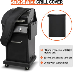 Arcedo Small Grill Cover 32 Inch, 2 Burner BBQ Gas Grill Cover, Heavy Duty Waterproof Outdoor Barbecue Cover, Fits Weber, Char Broil, Nexgrill and More Grills with Collapsed Side Tables
