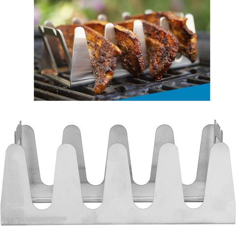 Image of Zerodis Rustproof Barbecue Shlef, Multi Grill Rack BBQ Multi Grill Rack Ribs Bacon or Steak Rack Roast Meat Grill Accessories