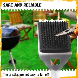 Dreyoo Grill Brush and Scraper, 5 in 1 Wire BBQ Grill Brush for Outdoor Grill with Replaceable Head, 16.5'' Safe Stainless Grill Cleaning Brush Grill Accessories, Ideal Gifts for Grill Lovers Men/Dad