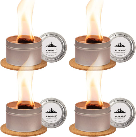 Image of 4 Pack Tabletop Portable Campfire Mini Fire Pit for S'Mores Maker, Portable Bonfire Birthday Christmas Set, Great for Picnics Party and Home Indoor Decoration