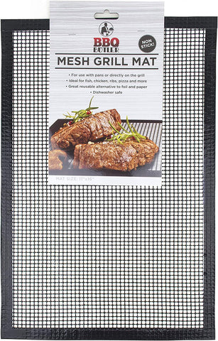 Image of Non-Stick BBQ Mesh Grill Mat- Perfect for Smokers - Traeger, Green Egg, Kamodo Compatible - 2 Mats