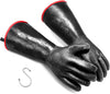 BBQ Gloves - 1472°F Thicken Heat Resistant Gloves W/S-Hook 14 in Kitchen Oven Mitts Waterproof Grill Gloves Oil Resistant Grilling Gloves Cooking Gloves for Turkey Fryer/Baking/Oven/Smoker