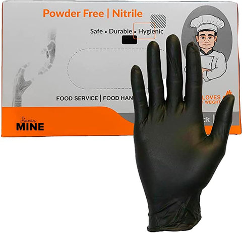 Image of Food Service Food Handling Nitrile Gloves Black Powder Free