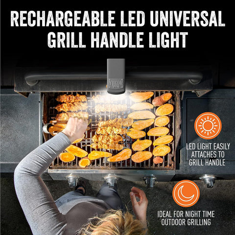 Image of ™ Bright BBQ LED Grill Handle Light, Patent Pending Rechargeable LED Light Fits Most Outdoor Grills, Water + Heat Resistant, Perfect BBQ Grill Gift, BBQ Gift, Perfect for Blackstone & Weber