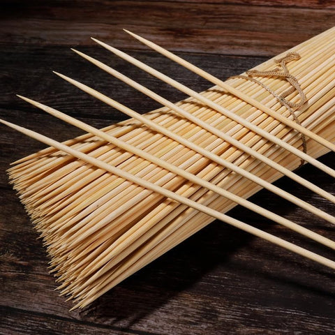 Image of 400 Pack 12 Inch Natural Bamboo Wood Barbecue Skewers for Grilling, Kabob, Fruit, Appetizer, Cocktail, Sausage, Chocolate Fountain, BBQ Sticks. (Φ=4Mm)
