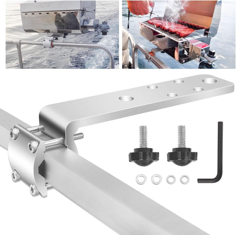 Image of 58182 Grill Rail Mount Bracket for Any Kuuma Stow N' Go BBQ Grill - Fits RV Boat Camping Inside/Outboard (7/8" to 1-1/4" round or 1-1/4" Square Horizontal Railings) with Attachment