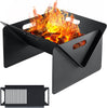 Adreak 18 Inch Fire Pit, Outdoor Portable Firepit with BBQ Tray, Detachable Camping Steel Fire Pits for Backyard, Patio, Picnic, Bonfire, Garden (Black-Small)