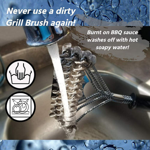 Image of Grizzly Grilling Grill Brush and Scraper - Bristle Free Stainless Steel BBQ Cleaning Tool - No Wire Scrubber Best for Gas/Charcoal/Porcelain Grill Grates - Safe Barbeque Accessories