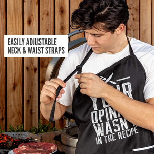 Funny Apron for Women and Men - Adjustable Chef Apron for Grilling, Cooking, BBQ