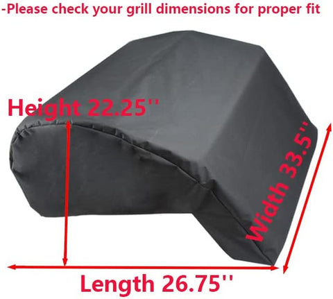 Image of Built-In Grill Cover Compatible with Blaze 32 Inch 4-Burner Gas Grill, Water-Resistant Island BBQ Grill Top Cover, 26.75'' (L) X 33.5'' (W) X 22.25'' (H) Black