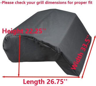Built-In Grill Cover Compatible with Blaze 32 Inch 4-Burner Gas Grill, Water-Resistant Island BBQ Grill Top Cover, 26.75'' (L) X 33.5'' (W) X 22.25'' (H) Black
