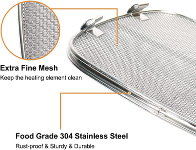 Stainless Steel Splatter Shield for Ninja Foodi AG301, Air Fryer Accessories for Ninja Foodi 5-In-1 Indoor Grill, Replacement Parts for Ninja Foodi AG300, AG300C,AG301C, AG302, AG400