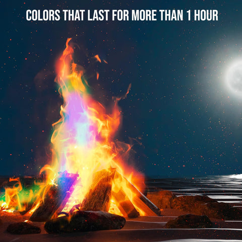 Image of Fire Dazzle Fire Color Changing Packets - Fire Color Packets for Fire Pit, Campfires, Outdoor Fireplaces - 12 Pack Color Fire Packets, Camping Accessories for Kids and Adults