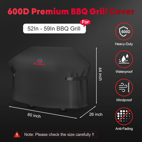 Image of Comnova Grill Cover 60 Inch - 600D Grill Cover for Weber Genesis 300 Series Gas Grill Heavy Duty & Waterproof, Outdoor BBQ Cover for Weber, Char Broil, Dyna-Glo, Nexgrill (Not Fit Genesis E325)