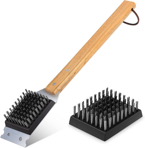 Image of SIMPLETASTE Grill Brush and Scraper, Durable & Effective, Include Extra Stainless Steel Bristles Head for Replacement, Wire Grill Brush for Outdoor Grill, Grill Accessories Gift for Men/Dad