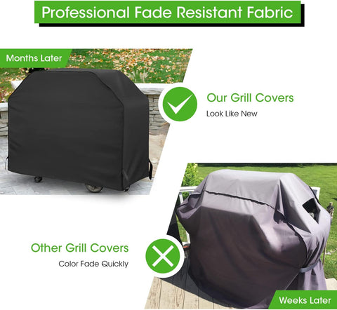 Image of Mightify Grill Cover 60-Inch, Heavy Duty Waterproof Gas Grill Cover, Outdoor Fade Resistant BBQ Grill Cover, All Weather Protection Barbecue Cover for Weber, Char Broil, Nexgrill Grills, Etc, Black