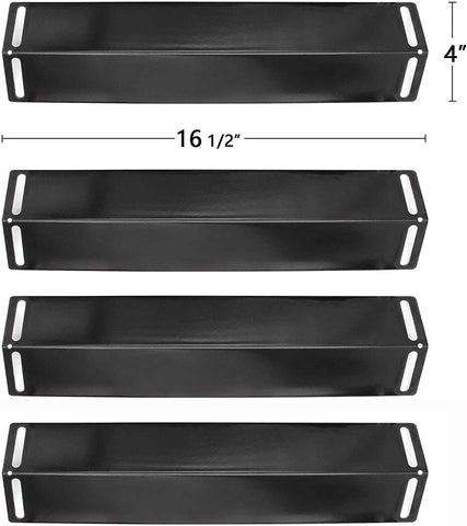 Image of 16 1/2 Inch Porcelain Steel Heat Plate Shield Heat Tent, Burner Cover, Vaporizor Bar, and Flavorizer Bar Replacement for BBQ Grillware, Uniflame, Charbroil, Grill Chef Grills, PPB151 (4-Pack)