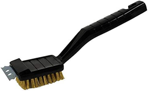 Image of Quickie Grill Scrubbing Brush, Black, Crimped Bristles for Grill Cleaning with Scraper for Grill Grime