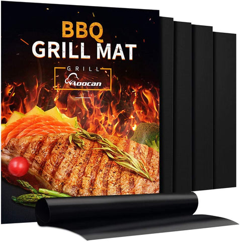 Image of Grill Mat - Set of 5 Heavy Duty Grill Mats Non Stick, BBQ Outdoor Grill & Baking Mats - Reusable, Easy to Clean Barbecue Grilling Accessories - Work on Gas Charcoal Electric - Extended Warranty