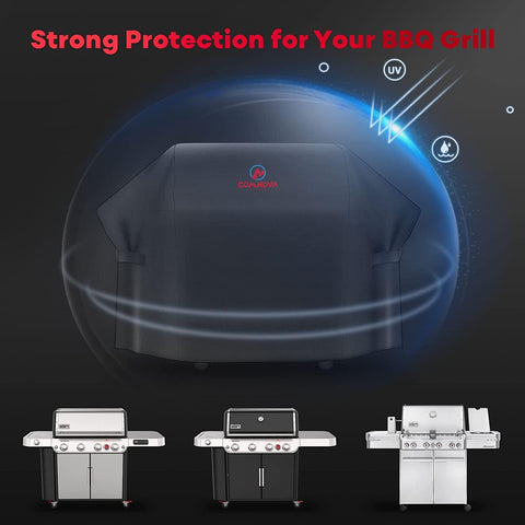 Image of Comnova Grill Cover 82 Inch - 600D BBQ Cover for Outdoor Grill Heavy Duty and Waterproof, Large Barbecue Gas Grill Covers for Weber, Char-Broil, Nexgrill, Monument, Dyna-Glo, Brinkmann and More