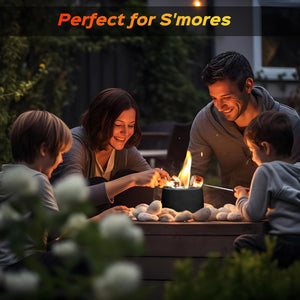Tabletop Fire Pit, round Concrete Smokeless Smores Fire Pit Table Top as Smores Maker Kit, Dual Burner Cups Rubbing Alcohol Table Top Firepit for Indoor & Patio