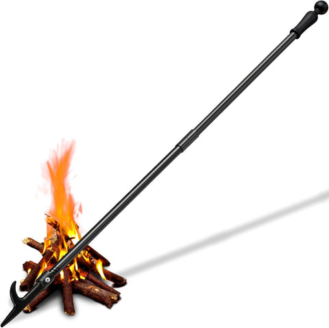 Image of Bsbsbest Fire Poker for Fire Pit, 46 Inch Extra Long Portable Campfire Poker for Fireplace, Camping, Wood Stove, Outdoor and Indoor Use, Rust Resistant Stainless Steel Black Finish