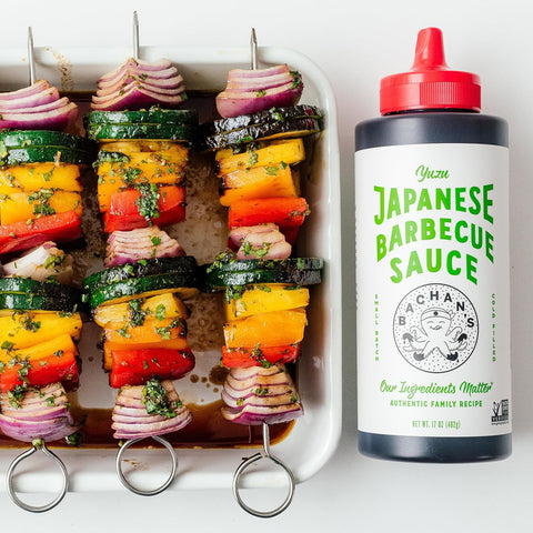Image of Bachan'S Variety Pack Japanese Barbecue Sauce, (1) Original, (1) Hot and Spicy, (1) Yuzu, (1) Miso, BBQ Sauce for Wings, Chicken, Beef, Pork, Seafood, Noodles, and More, Non GMO, No Preservatives, Vegan, BPA Free.
