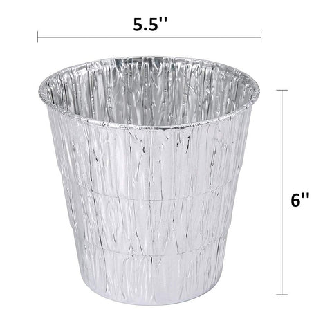 Image of 10 Pack Grease Bucket Liner Compatible with Traeger, Pit Boss, Camp Chef, Pellet Grill & Smoker, 6 Inch High Disposable Foil Drip Bucket Liners