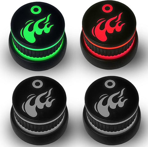 Image of FIREACOKE LED Grill Control Knobs, 4 Pack Flame Style Replacement Knobs for Gas Grills, Fits D Shaped Valve Stem, Durable Engineering Plastic with Nonslip Grip, Battery Included