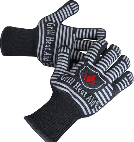 Image of Extreme Heat Resistant BBQ Gloves - Premium Insulated & Silicone Lined Aramid Fiber Mitts for Cooking, Grilling, Frying and Baking - Professional Indoor Outdoor Kitchen Oven Accessories