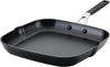 Hard Anodized Nonstick Square Grill Pan/Griddle with Pour Spouts, 11.25 Inch, Onyx Black