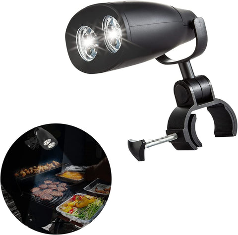 Image of Barbecue Grill Light - 10 Super Bright LED Lights - Support 360° Rotation for BBQ Screw Clamp Outdoor - Durable, Water & Heat-Resistant with Sturdy Clamp Mount Fits Most Grill Handle