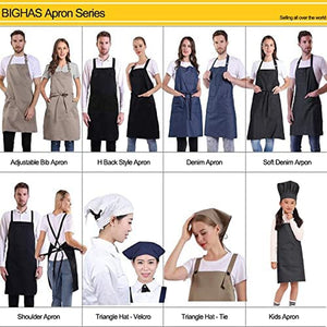 Adjustable Bib Apron with Long Ties for Women Men 18 Colors Chef Kitchen Cooking