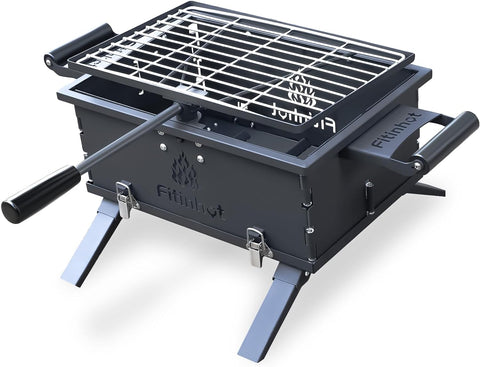 Image of Fitinhot Grill Stove Portable Charcoal Barbecue Grill Foldable for Travel Outdoor Cooking BBQ Camping Smoker Hibachi Grill Patio Backyard Party