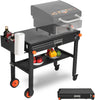 Portable Outdoor Grill Table, Folding Grill Cart Solid and Sturdy, Blackstone Griddle Stand Large Space, Blackstone Table with Paper Towel Holder, Grill Stand for Blackstone Griddle, Ninia Grill Etc.