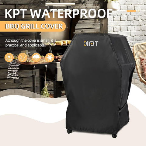 Image of 30 Inch Grill Cover - 420D Light Waterproof Grill Cover for Outdoor Grill, BBQ Cover with Air Vents, Straps, UV & Fade Resistant, Gas Grill Covers for Weber, Nexgrill, Char Broil, Etc. Black