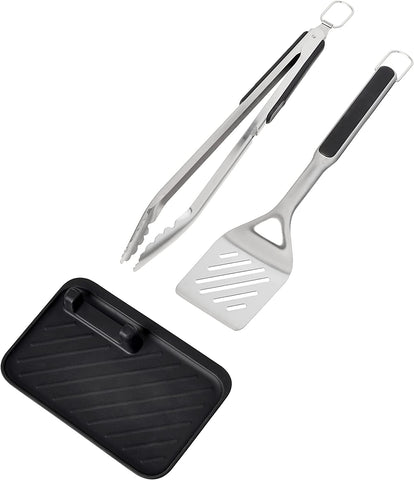 Image of Good Grips Grilling, 3Pc Set - Tongs, Turner and Tool Rest, Black