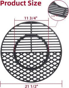 X Home 8835 Cast Iron Grill Grate Replacement Gourmet BBQ System for Weber 22 Inch Kettle, Performer & Charcoal Grills, 21.5 Inch