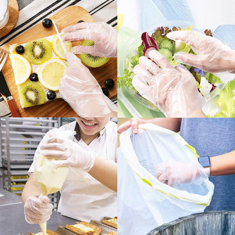 Image of Disposable Gloves, Plastic Gloves for Kitchen Cooking Cleaning Food Handling