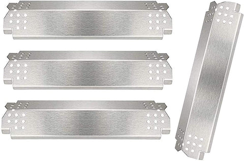 Image of Professional title: "Stainless Steel Grill Replacement Parts for Nexgrill Gas Grills - 4 Pack Heat Plates Shield Tent and Burner Cover for Nexgrill 4 Burner Models"